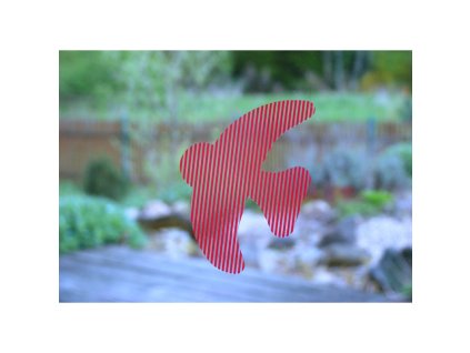 Samolepky na okna - ptačí siluety červené s pruhy 9 ks