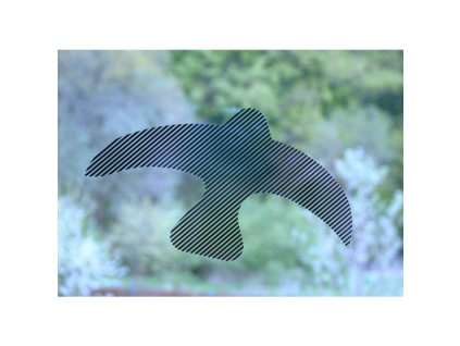 Samolepky na okna - ptačí siluety černé s pruhy 9 ks