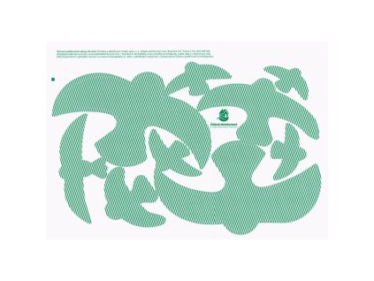 Samolepky na okna - ptačí siluety zelené s pruhy 9 ks