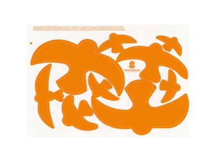 Samolepky na okna - ptačí siluety oranžové 9 ks