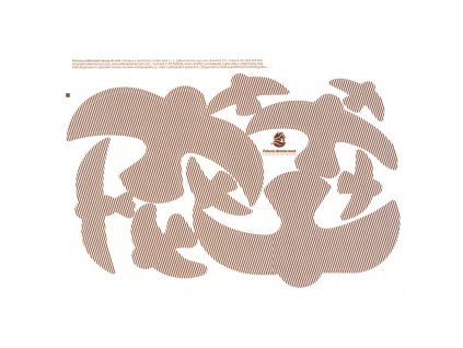 Samolepky na okna - ptačí siluety hnědé s pruhy 9 ks