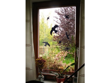 Samolepky na okna - ptačí siluety černé 9 ks