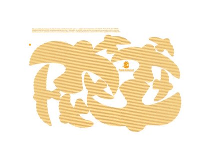 Samolepky na okna - ptačí siluety oranžové s pruhy 9 ks