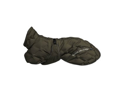3240 BAY Thermal Dog Coat, Low set tail Olive 01 Web
