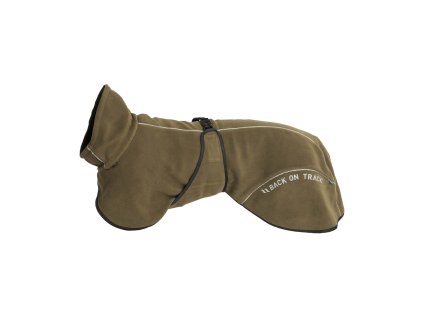 3244 BAY Fleece Dog Coat, Low set tail Olive 01 Web