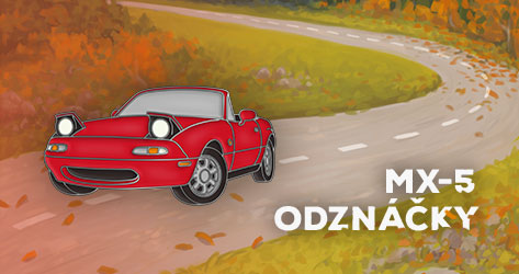 Kovové odznáčky s Mazdou MX-5