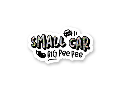 Small car big pee pee nalepka