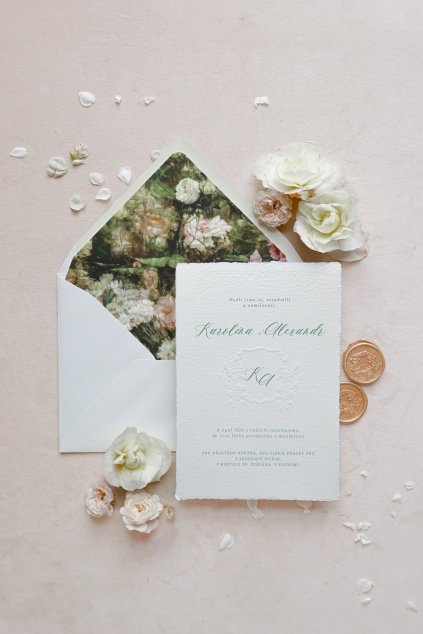 Luxusní oznámení s reliéfním erbem