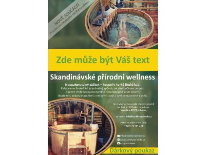 Dárkový poukaz na volnočasovou aktivitu: přírodní Wellness (Pátek - Neděle + *)