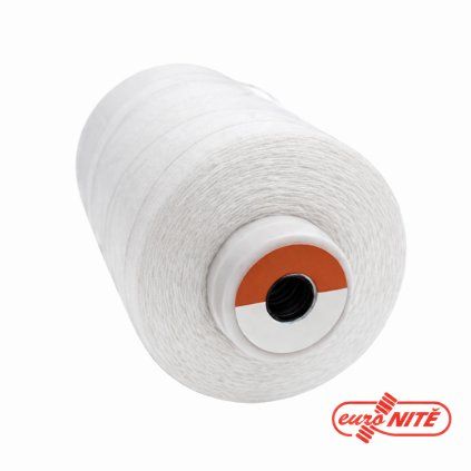 Bílá nit na cívce s logem