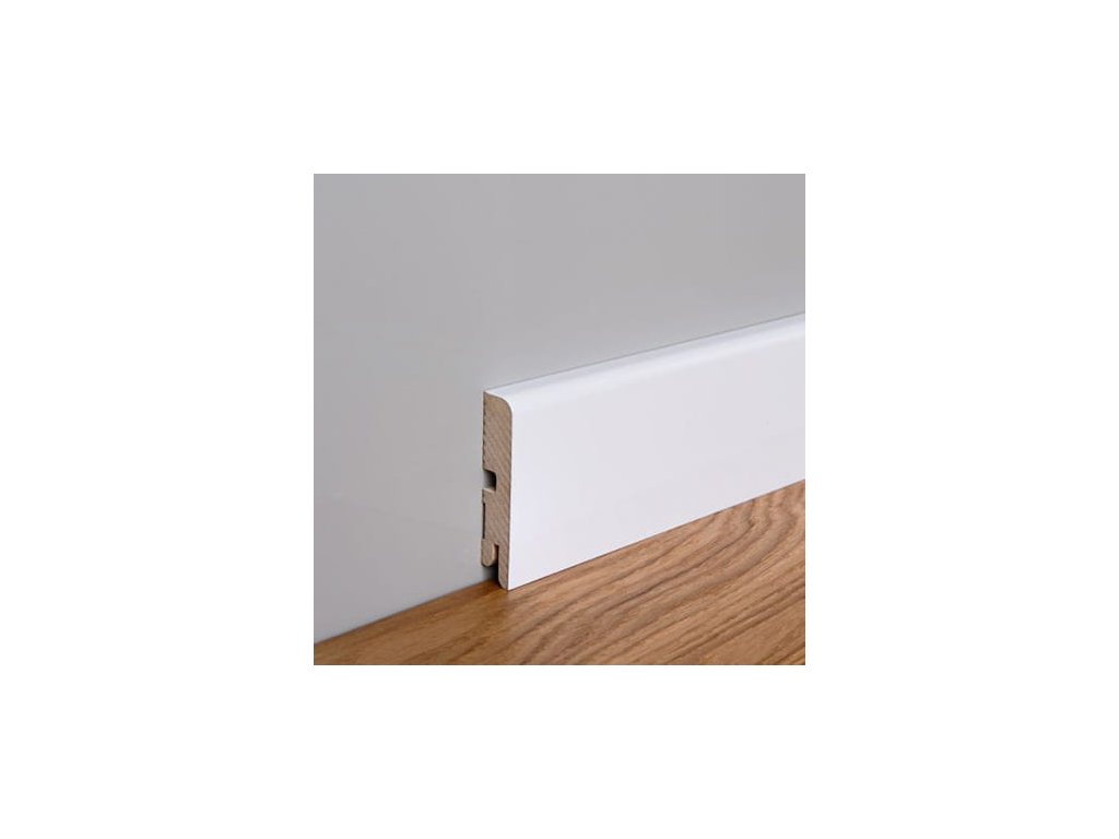 Soklová lišta LB1 8cm, bílá polomatná 200cm