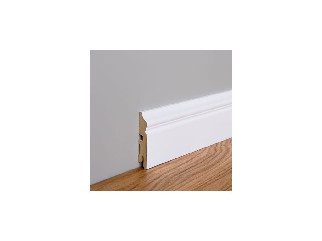 Soklová lišta LB3 8cm, bílá polomatná 200cm