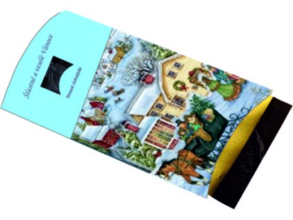 Pohled s dárkem Šťastné a veselé Vánoce čokoláda