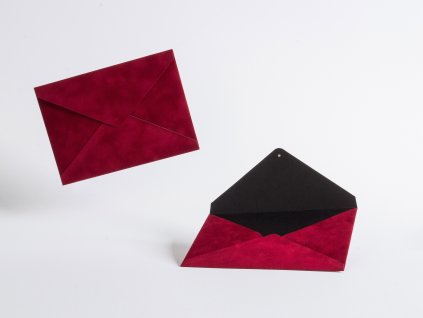 Obálka B6, flokáž, Rudě černá
