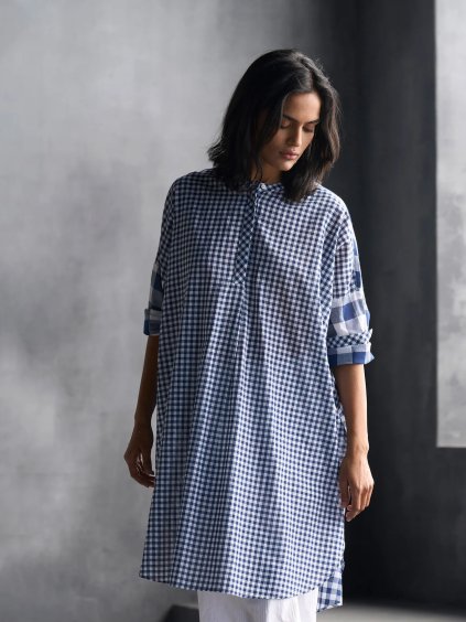 Lazy Sunday Tunic Navy & White