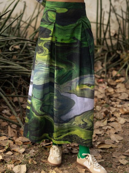 Sukně Judy - Upcyklovaná balvna - tištěná