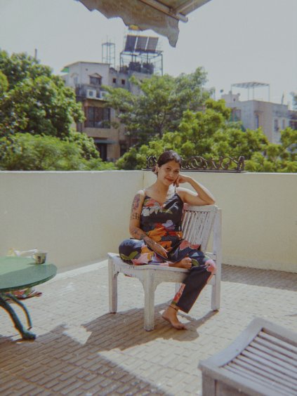 Šaty Claire - Upcyklovaná bavlna a len - tištěné