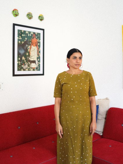 Tunika bandhini - Upcyklovaná bavlna - tištěné