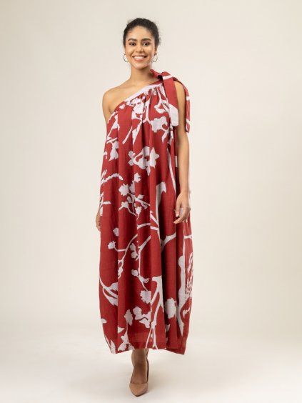 Šaty Daryl - Upcyklovaná bavlna a len - tištěné