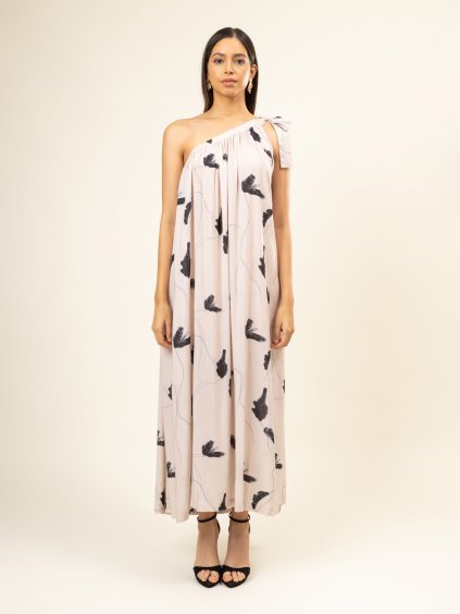 šaty daryl -  Upcyklovaný len - tištěné