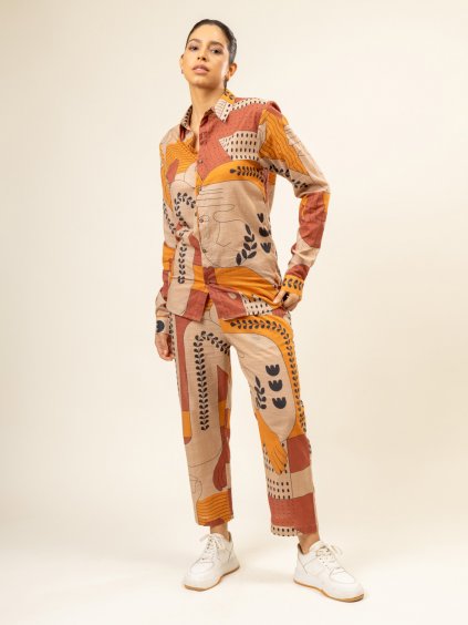 Souprava sebevstřícnosti - Upcyklovaná bavlna a len - tištěné