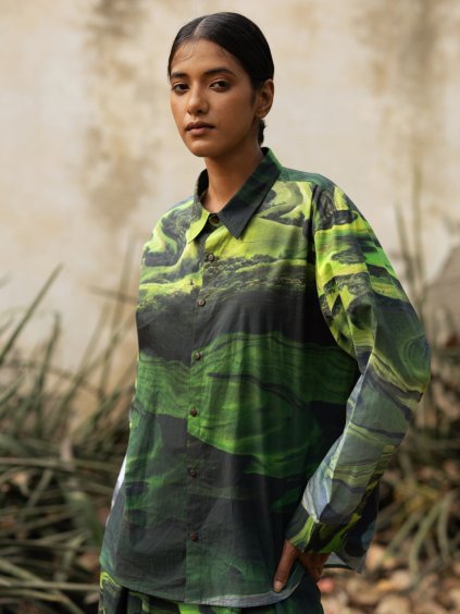 Košile Earo - Upcyklovaná balvna - tištěné