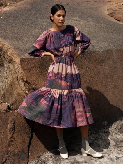 šaty Amin - Upcyklovaná balvna - tištěné