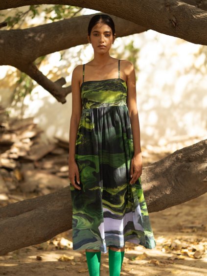 Šaty ella - Upcyklovaná balvna - tištěné