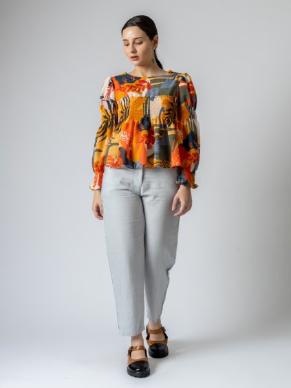 Top Cara - recyclovaný poly chiffon - tištěné