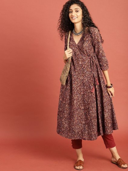 ffe34641 46c4 4c72 82ec 85c3eb3629cb1566194879142 Taavi Women Rust Brown Kalamkar