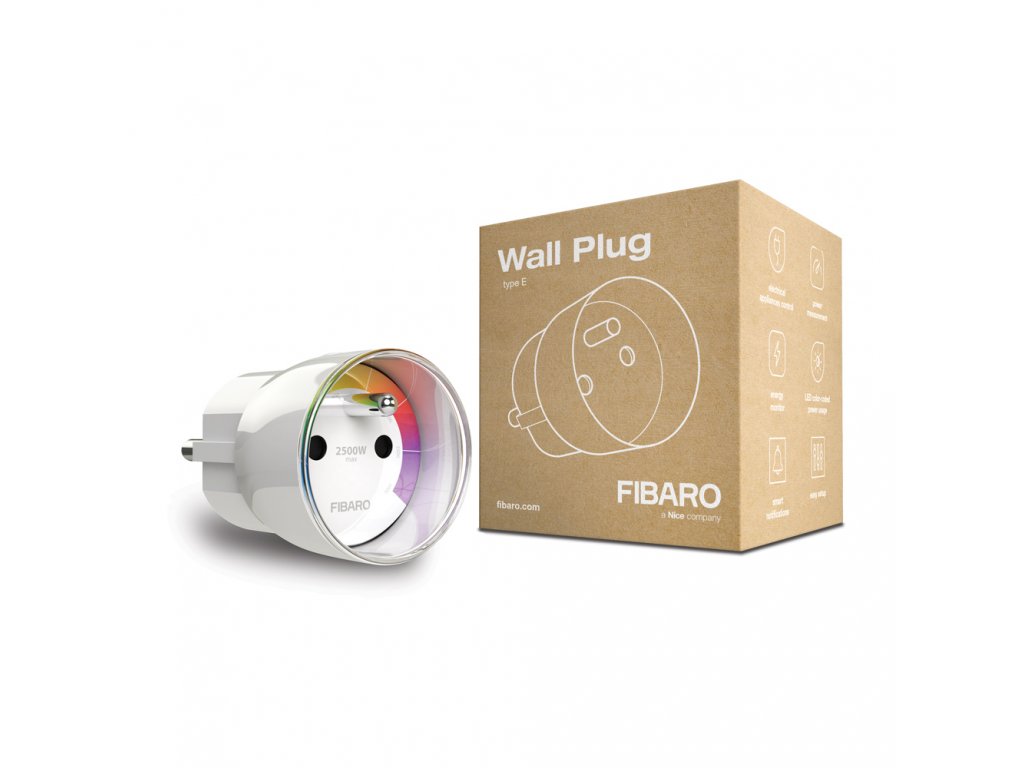 biela inteligentná zásuvka Fibaro