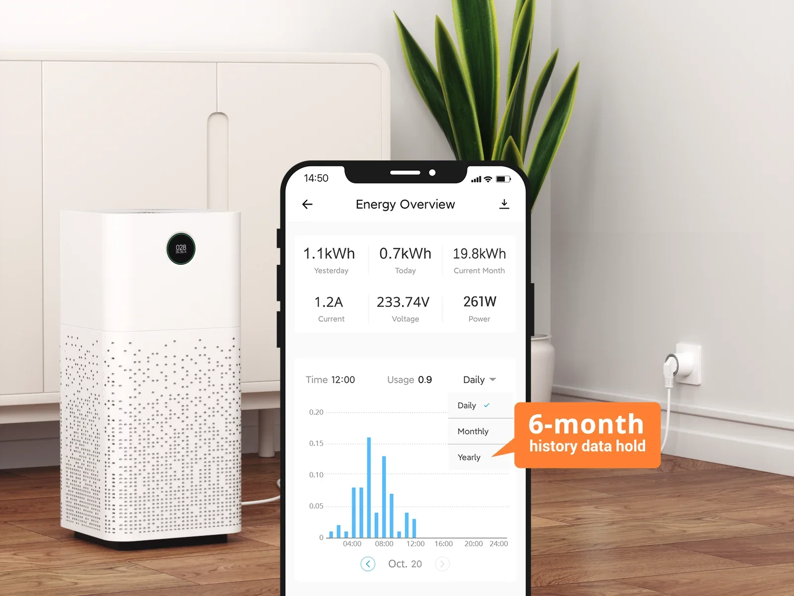 Sonoff WiFi Plug S60 consumption history data