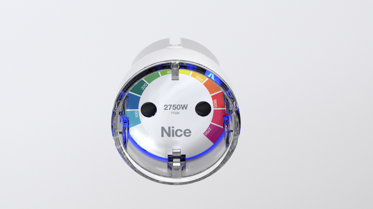 Nice Plug-Control2 E inteligentná Z-Wave zásuvka s meraním spotreby a farebným LED prstencom