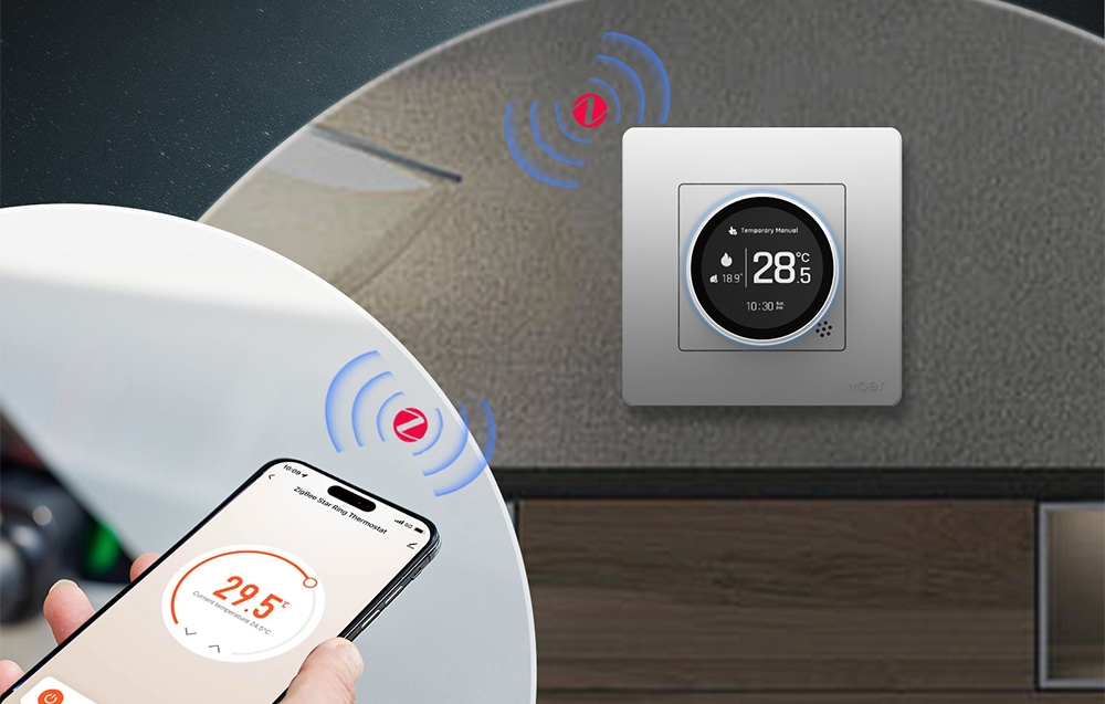 Controlling the MOES Zigbee thermostat via the Tuya Smart app on a phone