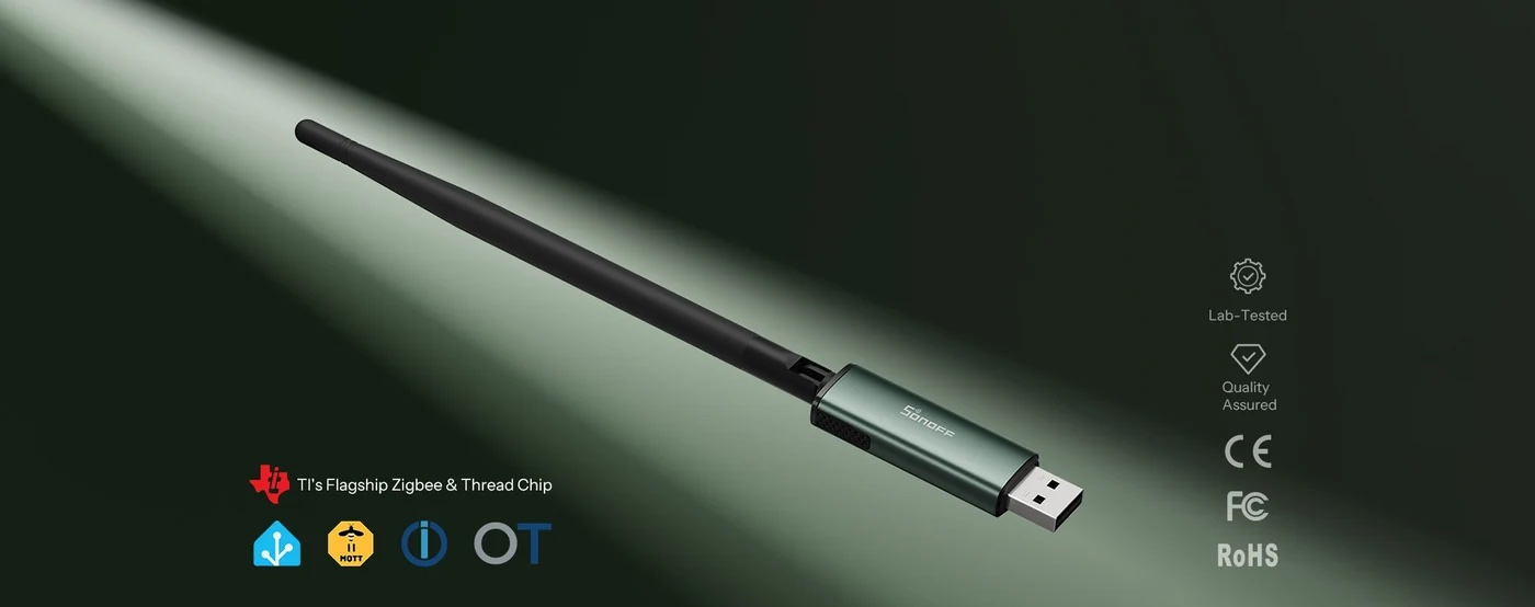 Sonoff Dongle-PP10 Zigbee a Thread USB adaptér s externou anténou