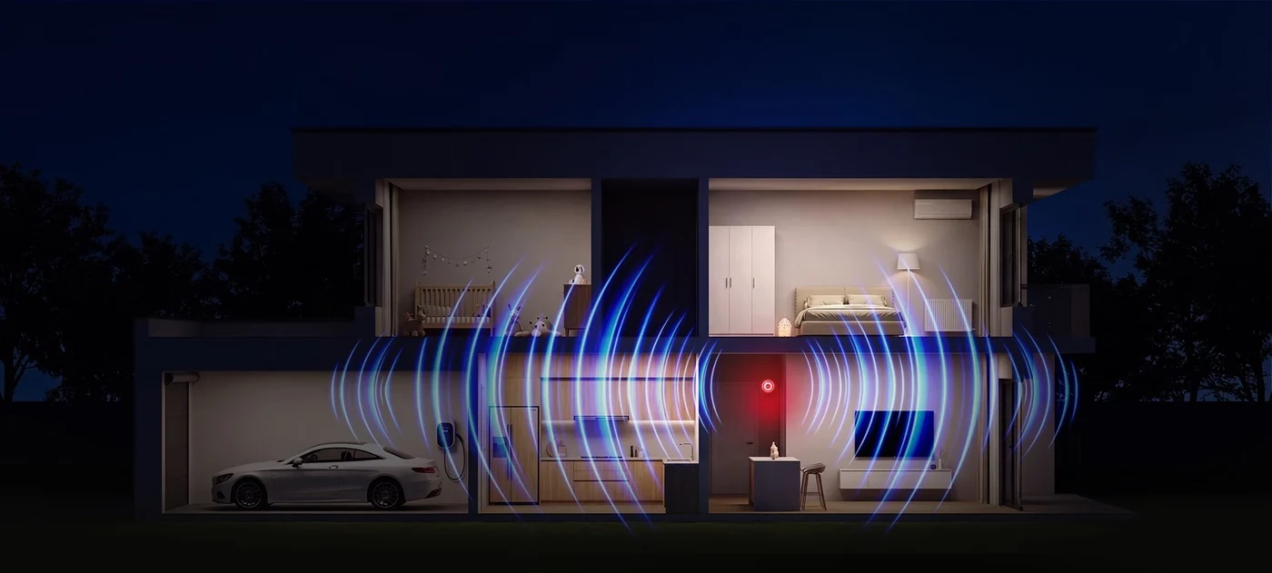 Zigbee alarm siréna Sonoff SNZB-09P s hlasitosťou 105 dB odrádza narušiteľa