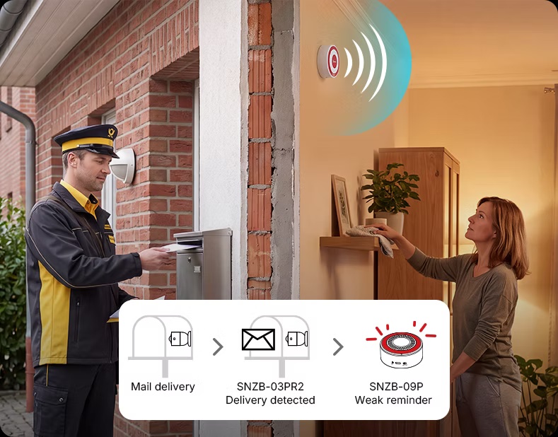 Zigbee siréna SNZB-09P ako domáci zvonček a pripomienkovač