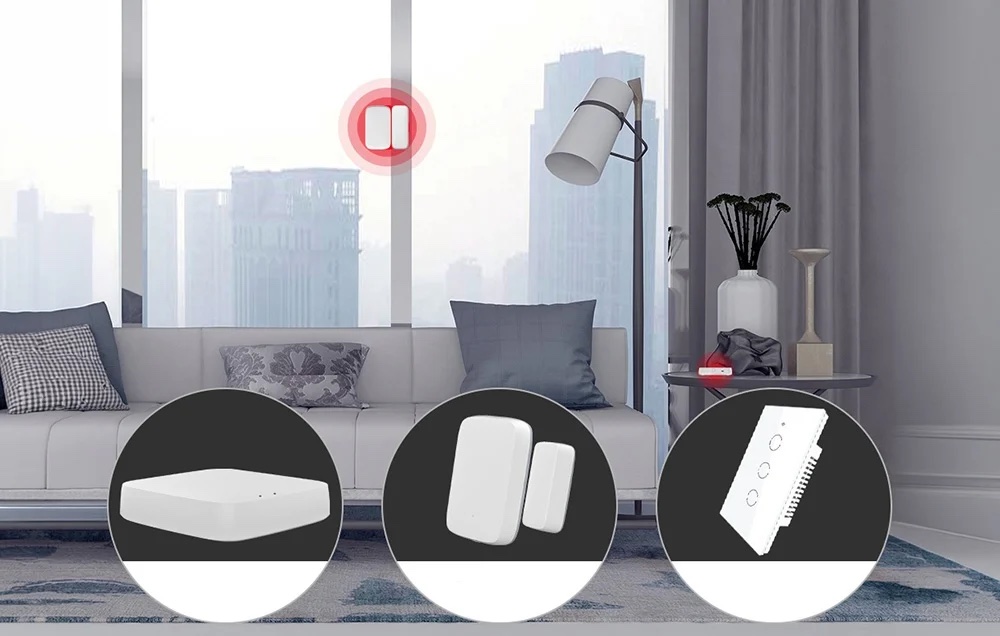 Automatizácia so Zigbee bránou MOES, dverovým senzorom a inteligentným spínačom