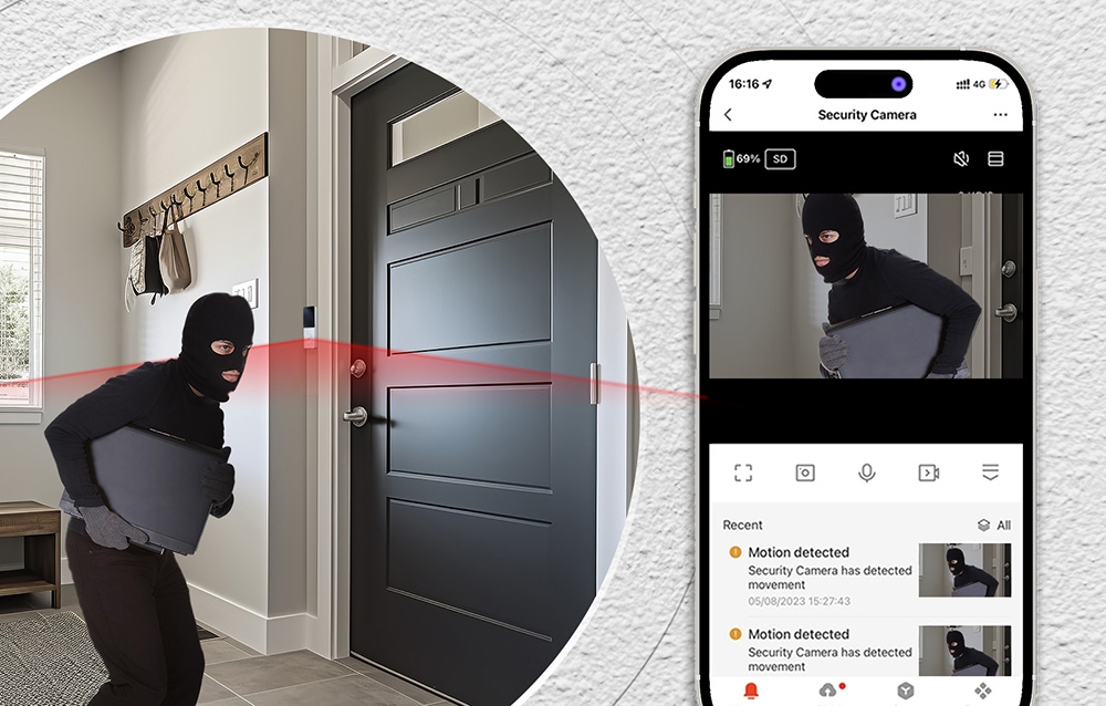 Upozornenie na zistený pohyb z kamerového zvončeka MOES v mobilnej aplikácii Tuya
