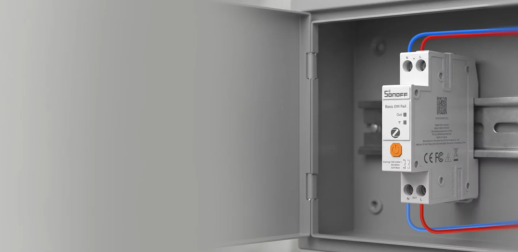 Sonoff Basic DIN Rail ZB1GSP – Zigbee relé na DIN lištu s meraním spotreby