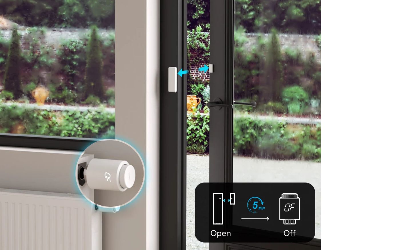 Automation with SNZB-04PR2 Zigbee window sensor – automatic radiator valve shutdown