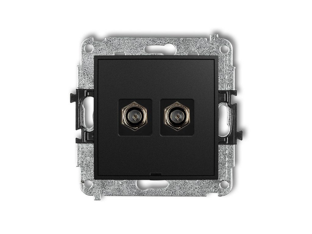 Double antenna F type socket (SAT) mechanism