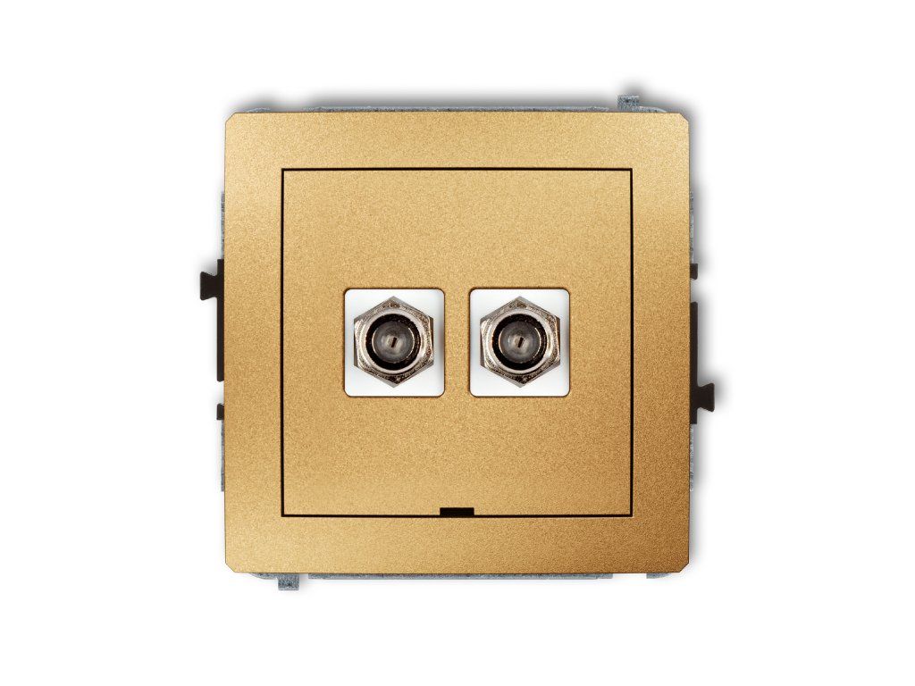 Double antenna F type socket (SAT) mechanism