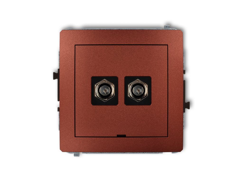 Double antenna F type socket (SAT) mechanism