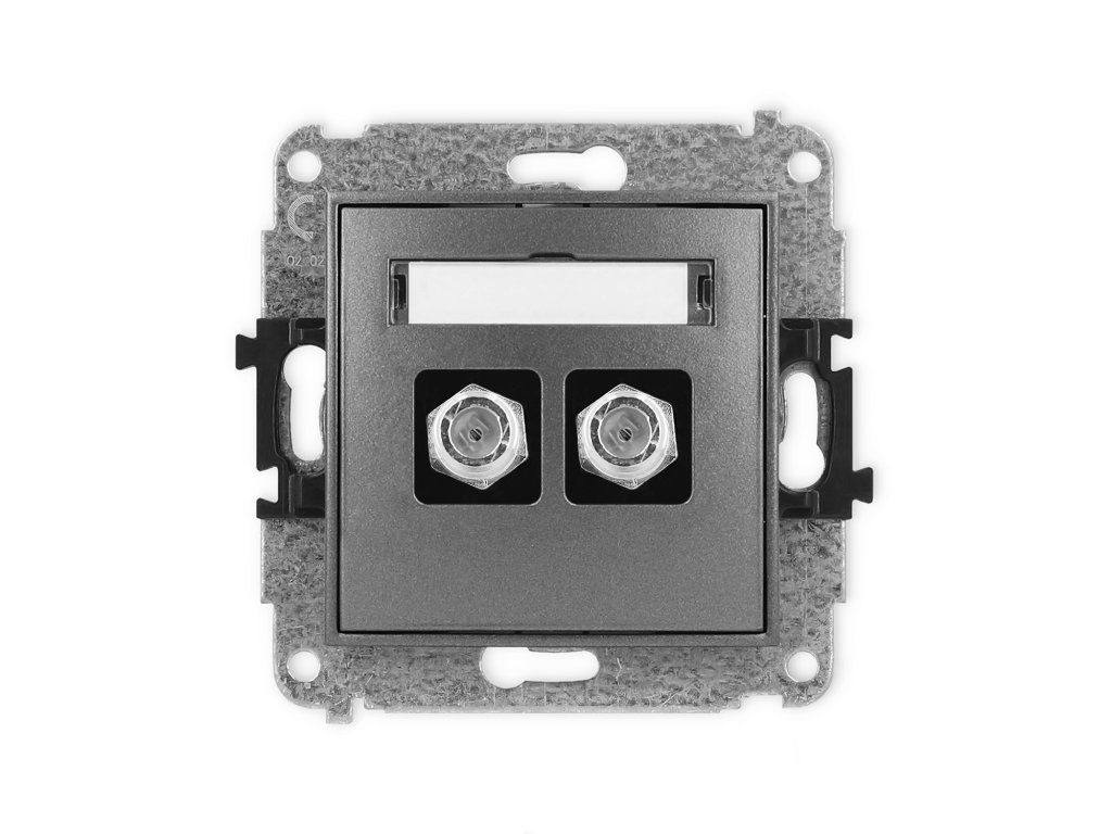 Double antenna F type socket (SAT) mechanism
