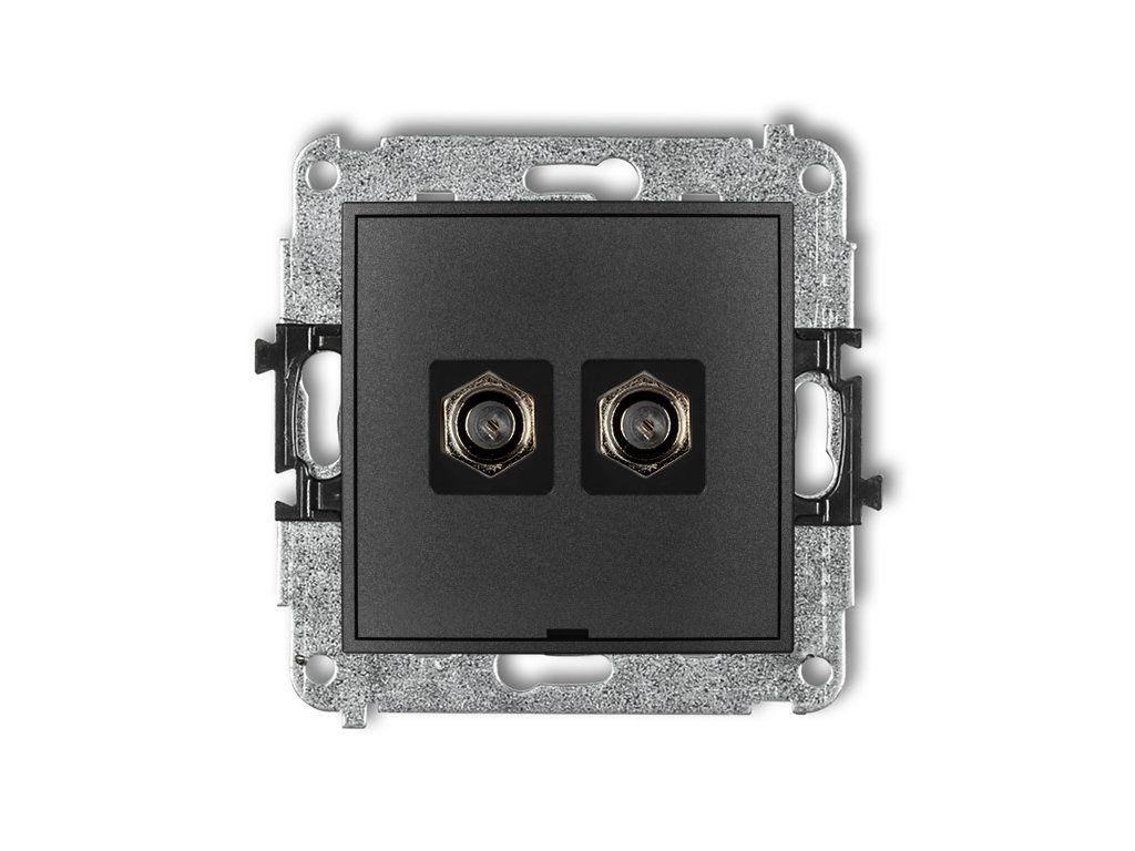 Double antenna F type socket (SAT) mechanism