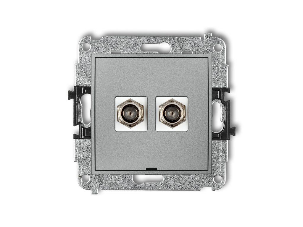 Double antenna F type socket (SAT) mechanism
