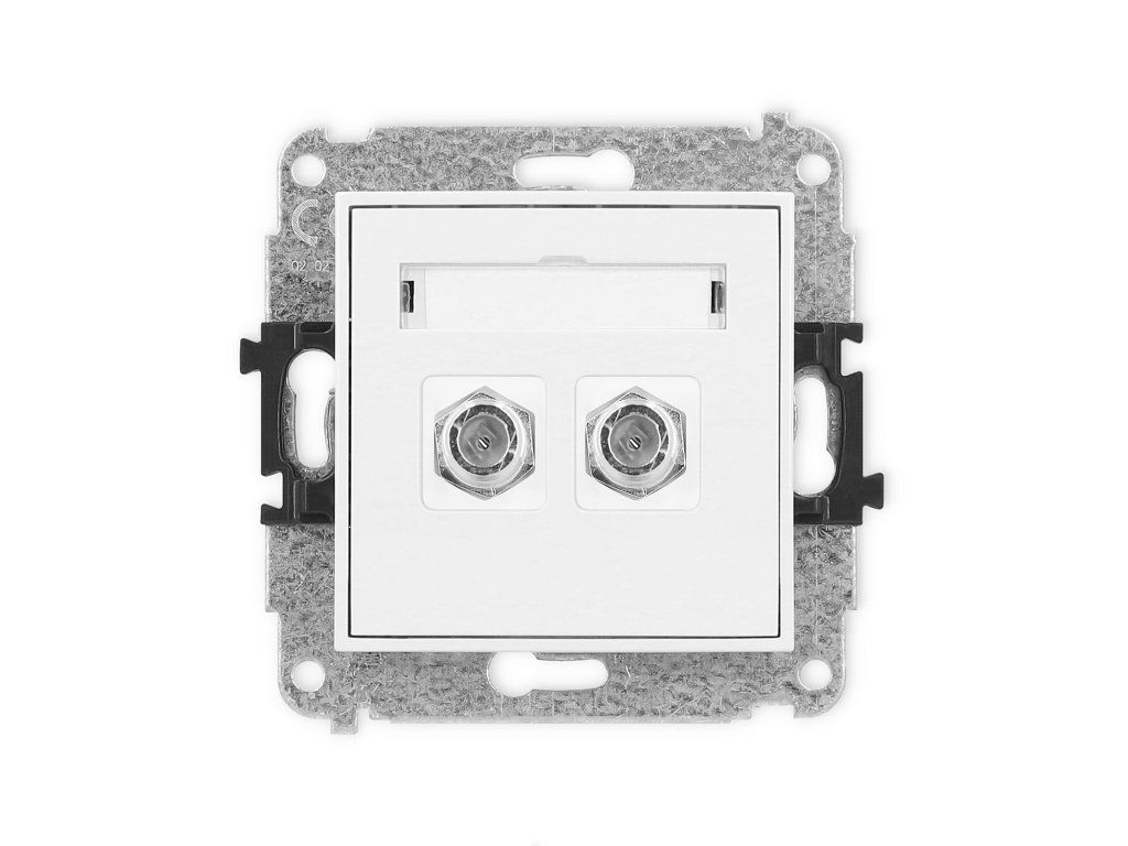Double antenna F type socket (SAT) mechanism
