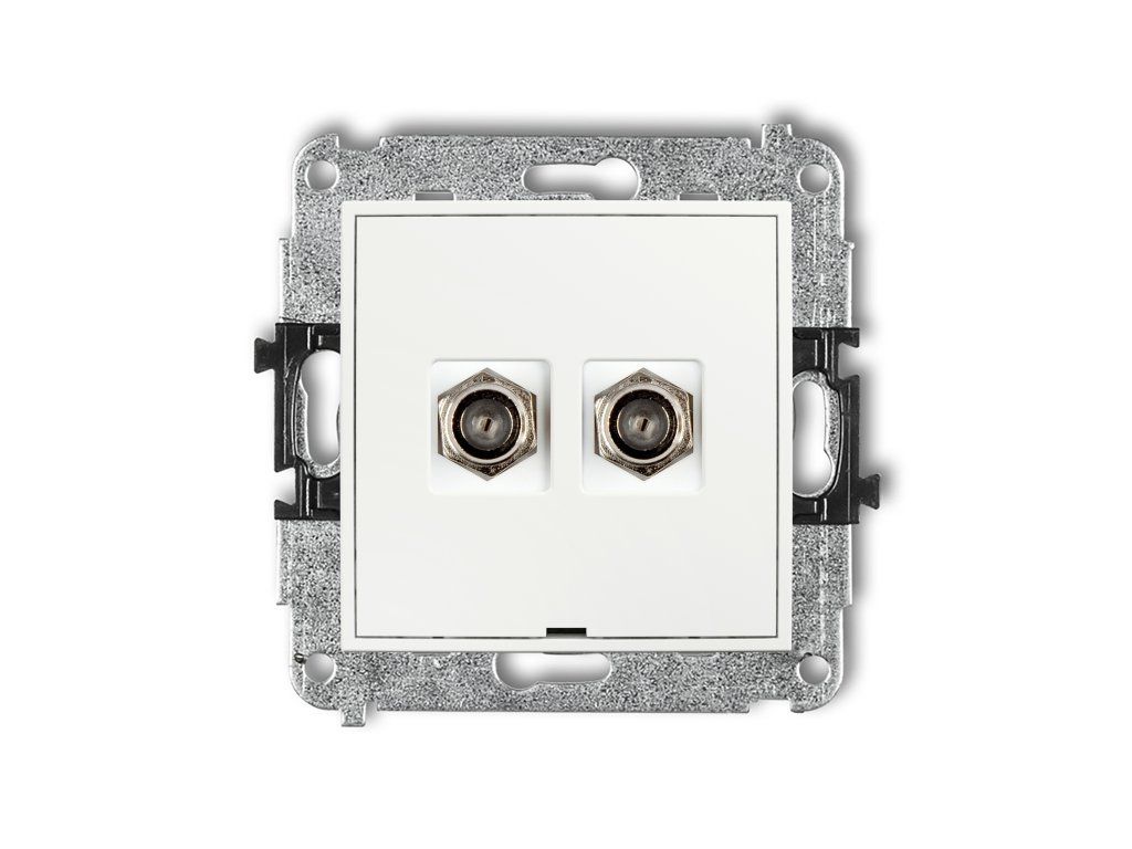 Double antenna F type socket (SAT) mechanism