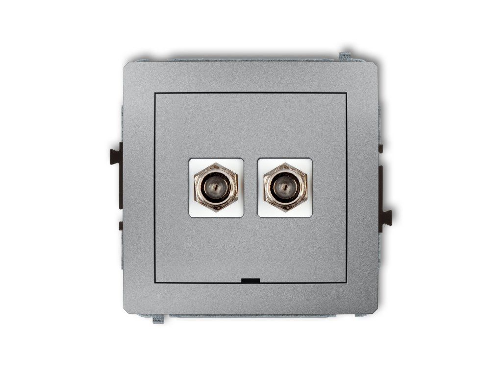 Double antenna F type socket (SAT) mechanism